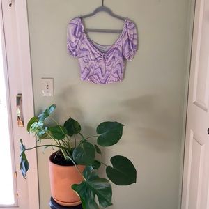 Cropped Pink and Purple Urban Top